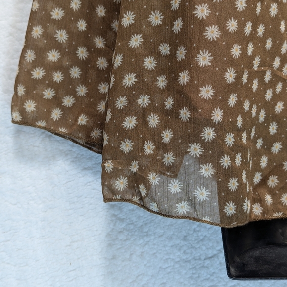 Hayden Los Angeles Daisy Layered Peplum Bell Long Sleeve Tunic Blouse Br… - Picture 4 of 6